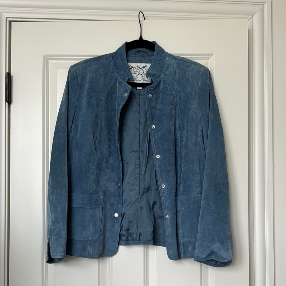 David Brooks  Blue  Suede Jacket
